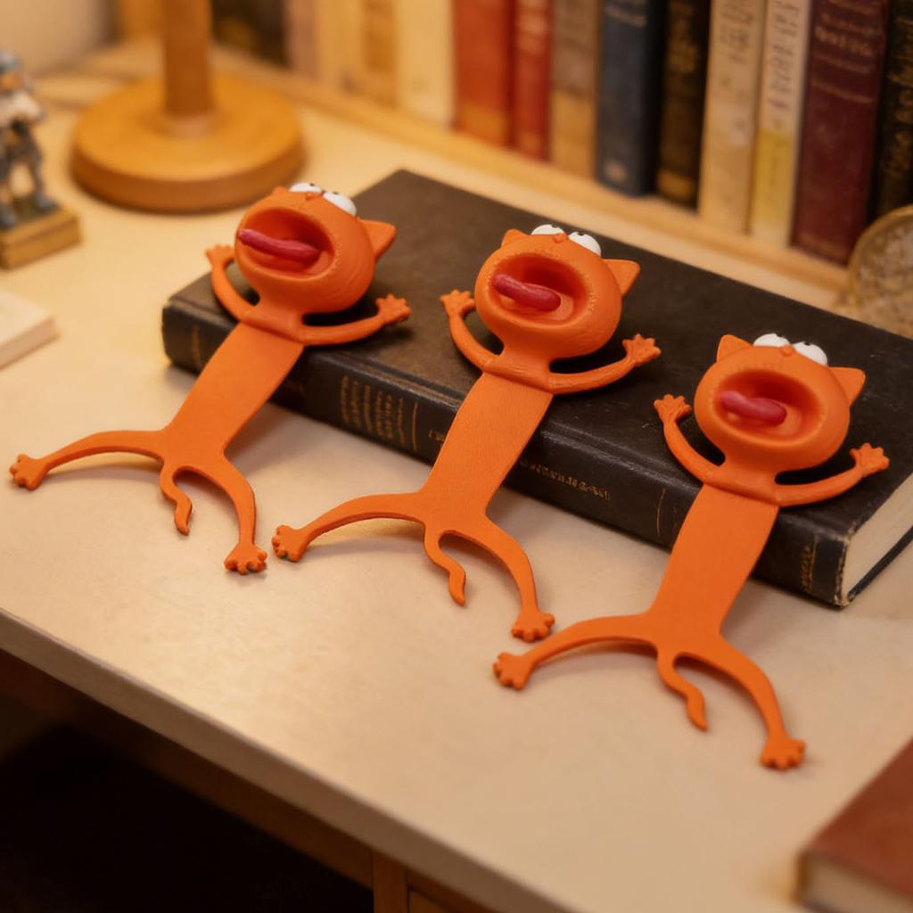 Funny 3D Lazy Cat Bookmark, Reading Book Clip, Creative Cartoon Cute Stationery, Single Piece