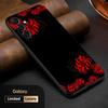 Handyhülle mit rotem Spinnenlilie-Motiv im japanischen Kunst- und Modedesign für Samsung Galaxy S26, S25, S24, S23, S22, S21 Plus, Ultra und Note20 (weich, schwarz)