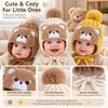 Windproof Kids Pom Pom Beanie Fleece Lined Winter Earflap Cap Cute Baby Knitted Hat  Winter