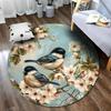 Free Shipping! Charming Birds and Blossoms Round Rug for Living Room Decor Round Carpet for Home Sofa Bedroom, Gift