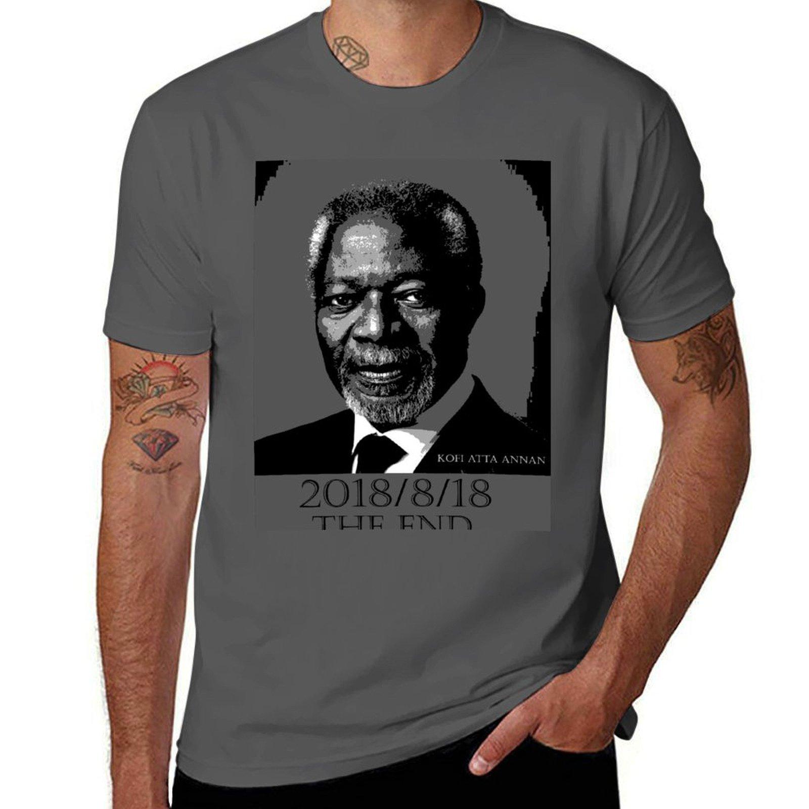 

Kofi Annan The End T-Shirt t shirts for man pack white t shirt custom print cotton tshirt 100% T-Shirt 4XL