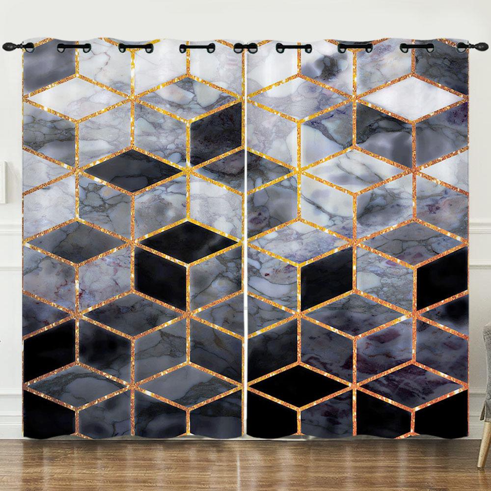 Curtain Prism 3D Digital Printing Blackout Curtain Punching