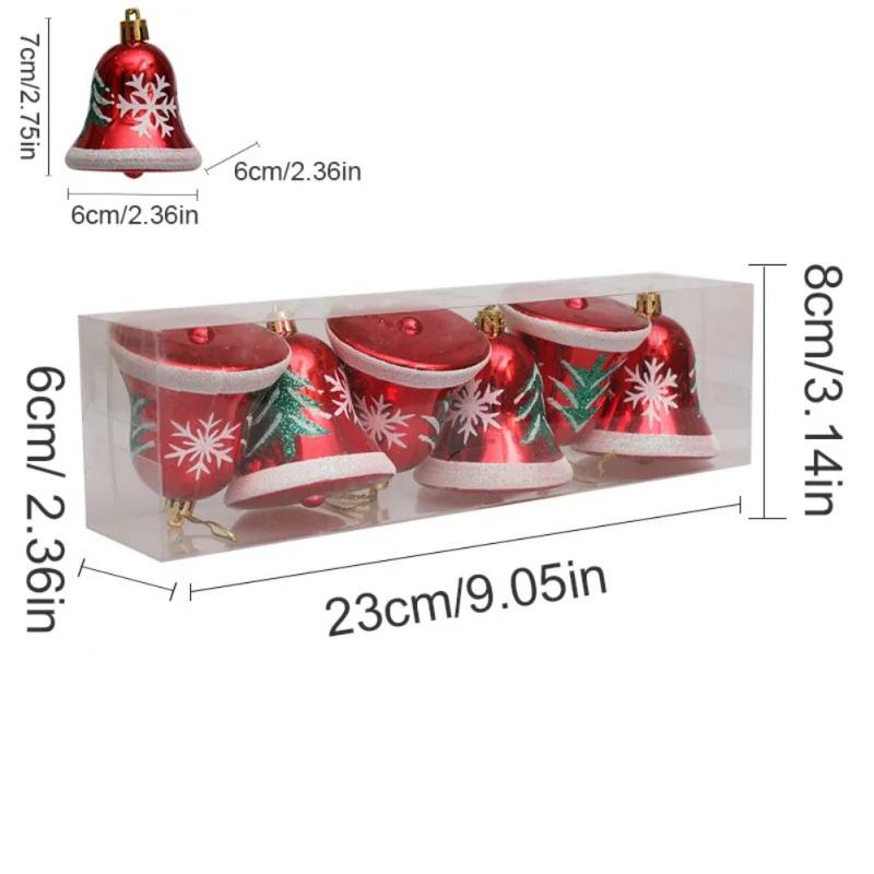 

6 шт. Рождественское елочное украшение 6/8 см красное золото колокольчики Рождественское елочное подвесное украшение фестиваль Новый год домашний декор