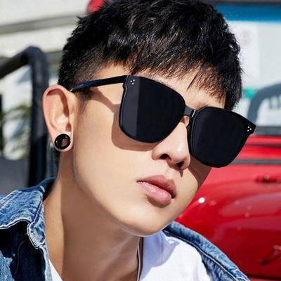 Černé sluneční brýle pro muže a ženy - Tříbodové, Velký rám, Korejský styl, Trendy móda, Jednodílný design.
