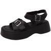 Versatile casual platform Roman sandals girls summer Korean version fashion Velcro soft-soled beach slope heel cool slippers