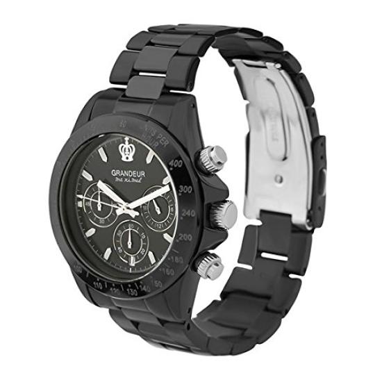 Watch Made in Japan Chrono Quartz JGR005W3 Black [GRANDEUR] Men's