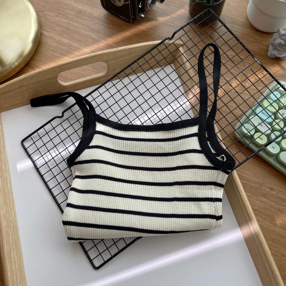 Damski Prążkowany Dzianinowy Top na Ramiączkach: Seksowna, wyszczuplająca, bezrękawnikowa letnia bielizna wewnętrzna w dużych rozmiarach