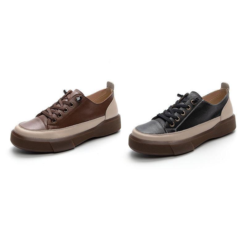 New Soft-soled Low-top Single Shoes Large-sized Retro Flat Round-toe Women's Shoes