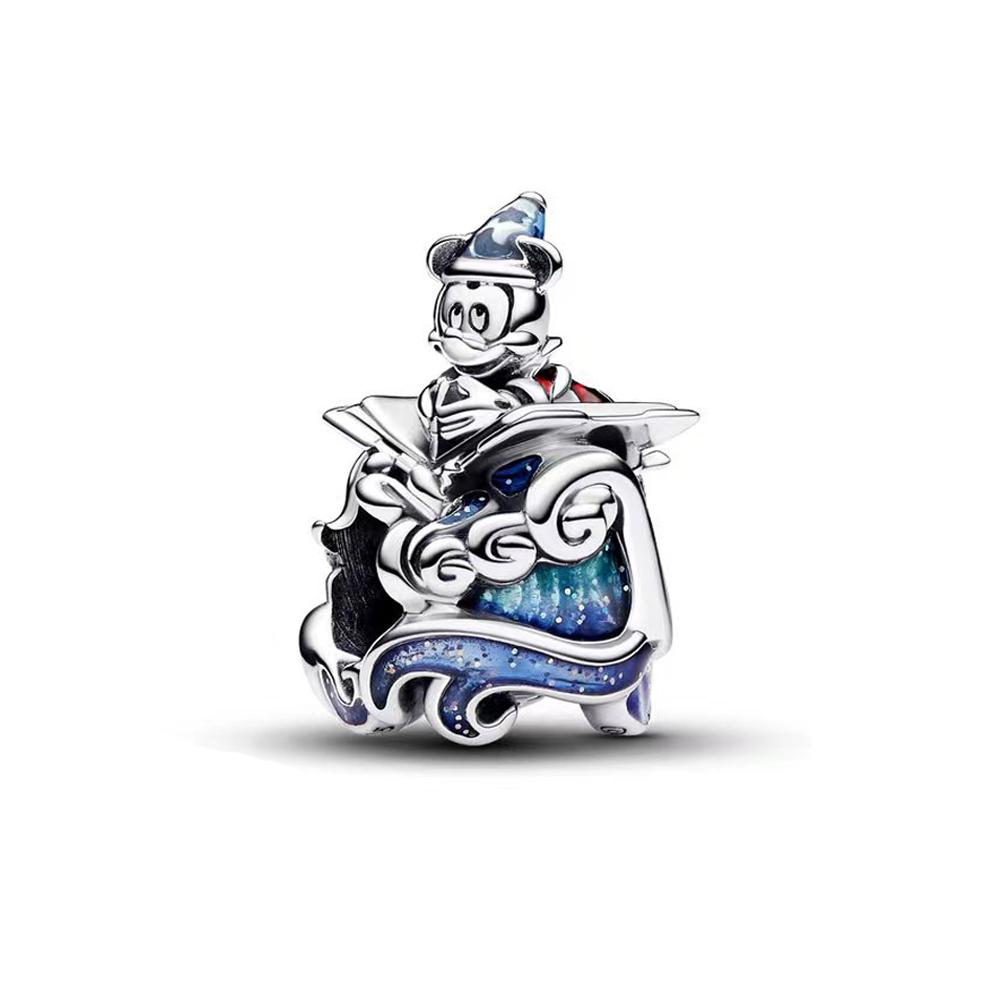 Danturn 925 Silber Charms Verhedderter Mickey Minnie Mulan Anhänger für Frauen Schmuckherstellung Armbänder Halskette