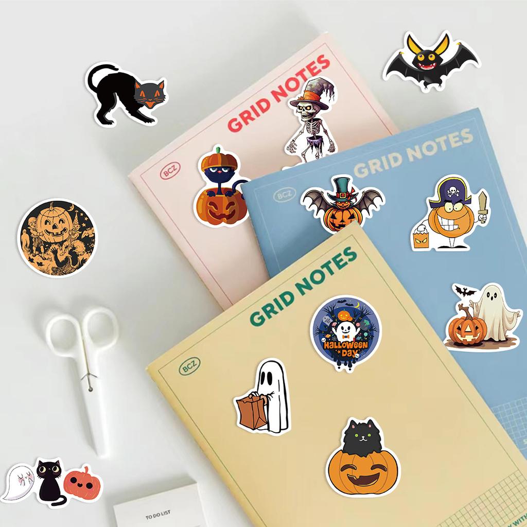 100 Halloween Pumpkin Decoration Graffiti Stickers Mobile Case Skateboard Suitcase Waterproof Stickers