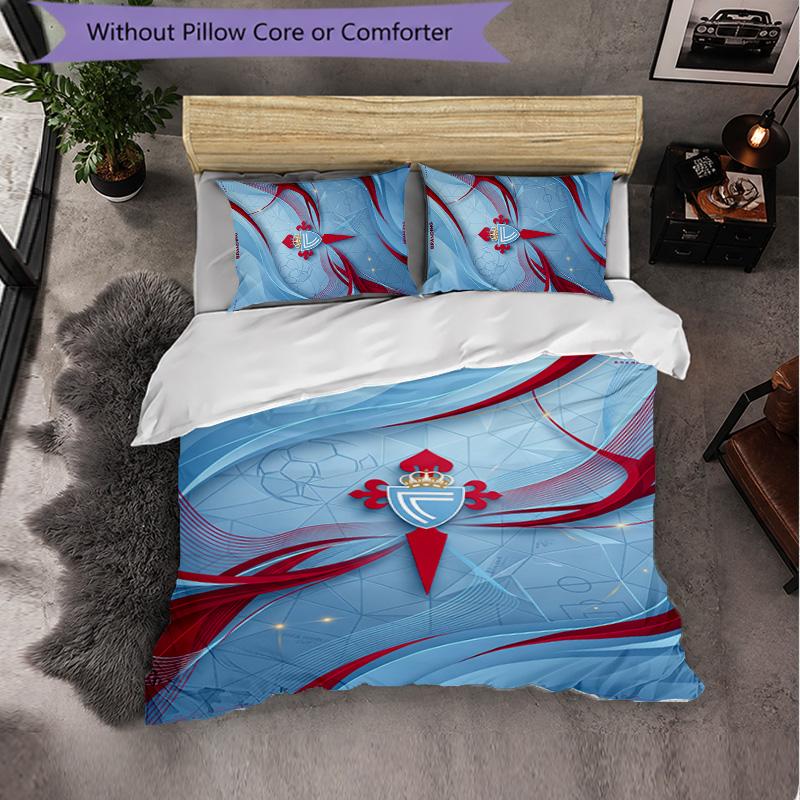 Celta Vigo FC Themed Bedding 3Pcs Duvet Cover Set Decorative Bed Linen For Teen Room Home Decoration