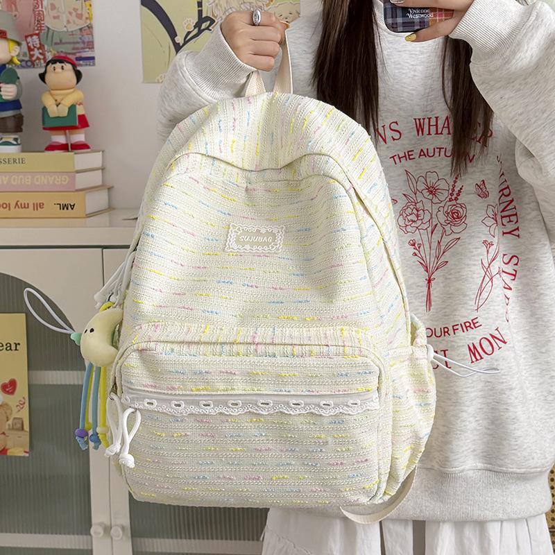 Schoolbag Korean version sweet high-value middle school student backpack campus versatile college student backpack casual backpack wholesale backpack
