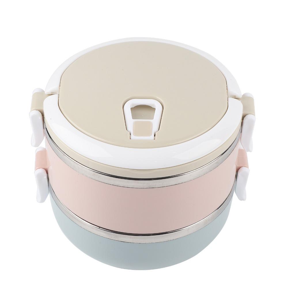 Stainless Steel Leakproof Food Container 2/4 Tier Food Container Thermal Lunch Box  For Office