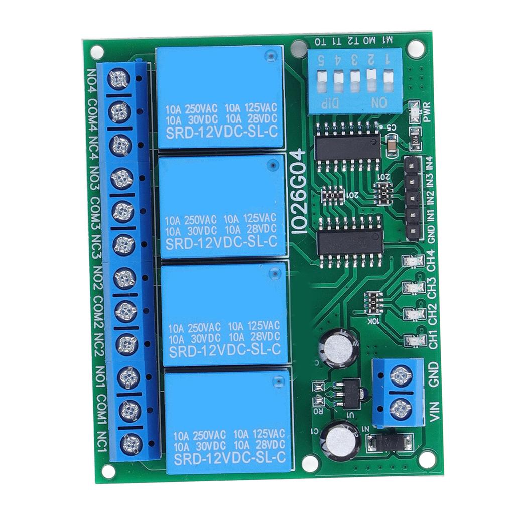 Relay Module 4 Channel Control Board Switch Controller DC 12V Accessory for Electronics