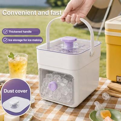 Set Vassoio Ghiaccio 2-in-1, Macchina del Ghiaccio e Contenitore di Stoccaggio, Grande Capacità