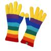 Rainbow Color Striped Knitted Gloves Winter Full Finger Mitten Thicken Warm Christmas Harajuku Gloves for Girlfriend