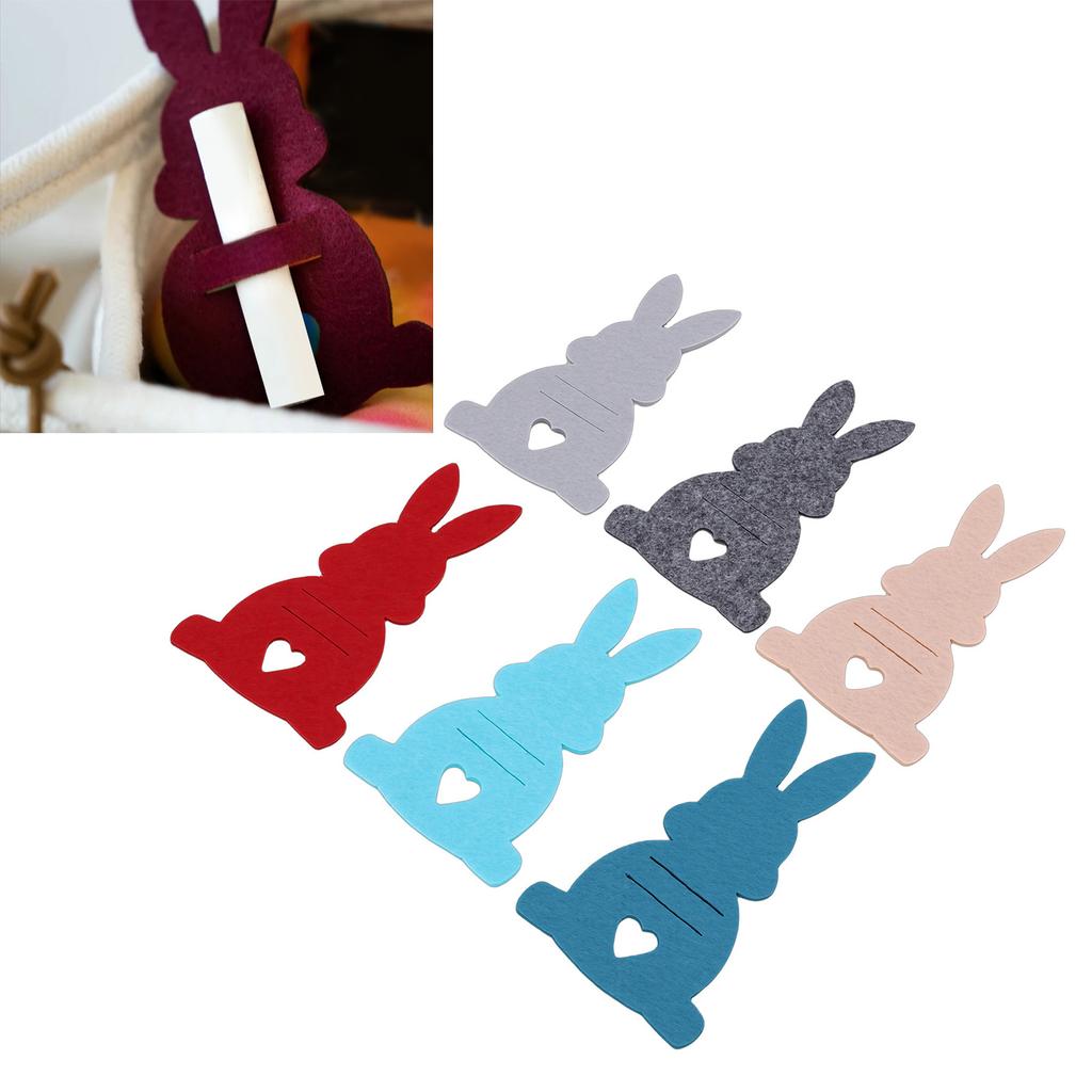 6Pcs Easter Bunny Money Holders Felt Bulk Cute Basket Stuffers   Decorations Mixed Color