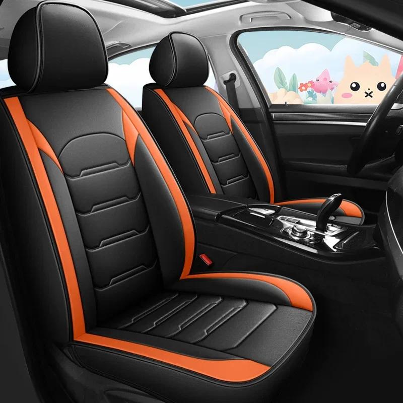 PU Leather Car Seat Covers Full Set, Universal Seat Protectors  Waterproof Anti-Slip, Automotive Seat Covers Fit for Most Cars violetto