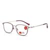 Cross Mirror Explosion Purple Silver Color-Changing Anti-Blue Light Elderly Glasses Fashionable Square Hollow Women'S Reading Glasses