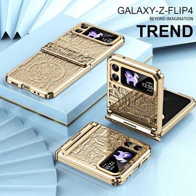 For Samsung Galaxy Z Flip6 5 Case Mechanical Hinge Fashion Star Plating Clear Shockproof Protection Cover Z Flip 4 3 Phone Cases