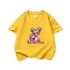 Kids Pure Cotton T Shirt Girl Sitting With Pink Unicorn Print Crew Neck Short Sleeve Tee Casual Boys Girls Summer Tops