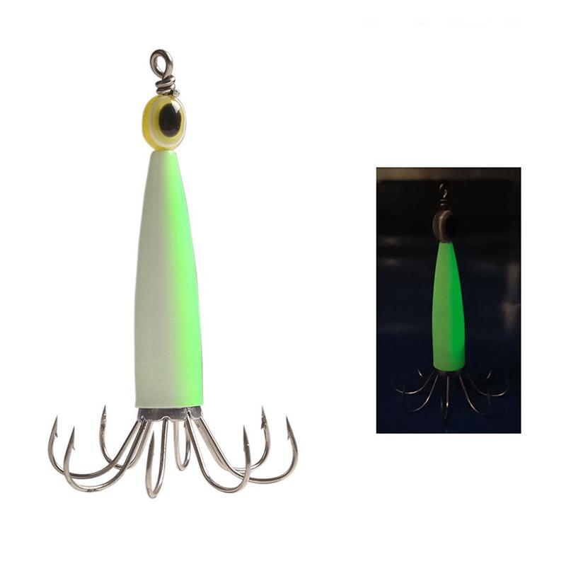 Umbrella-Shaped Style Squid Hook With Fish Eyes Sleeve-Fish Octopus Squid Bait Jig Hook Deep Sea Fishing Lure Cuttlefish Tackle