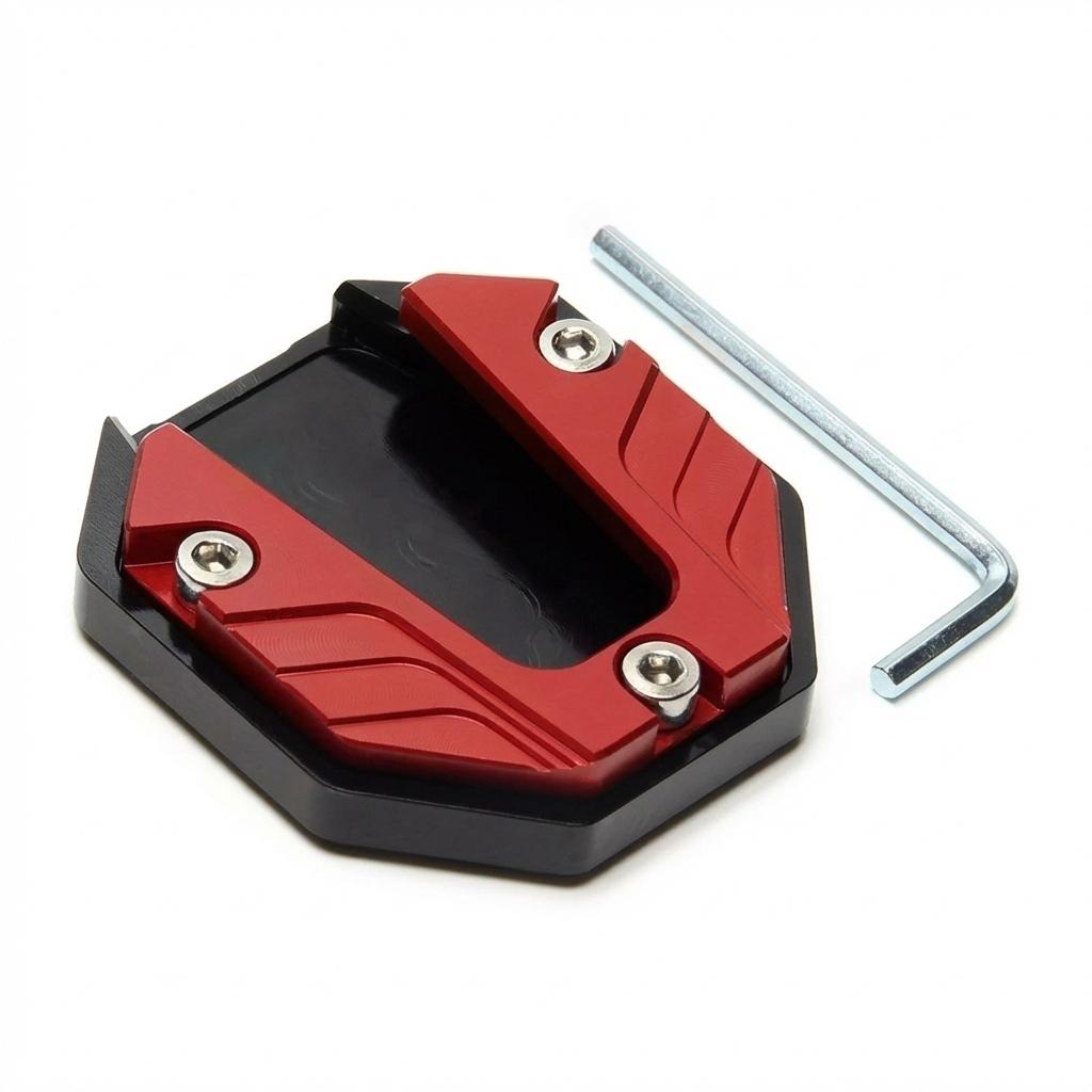 

Motorcycle Kickstand Pad - Heavy Duty - Enlarged Foot Base Extender Plate Motorcycle Accessory, Plate Support For , Touring & Sport Bikes one size червоний