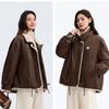 Yaya Women's Short Coral Fleece Stand Collar Down Jacket