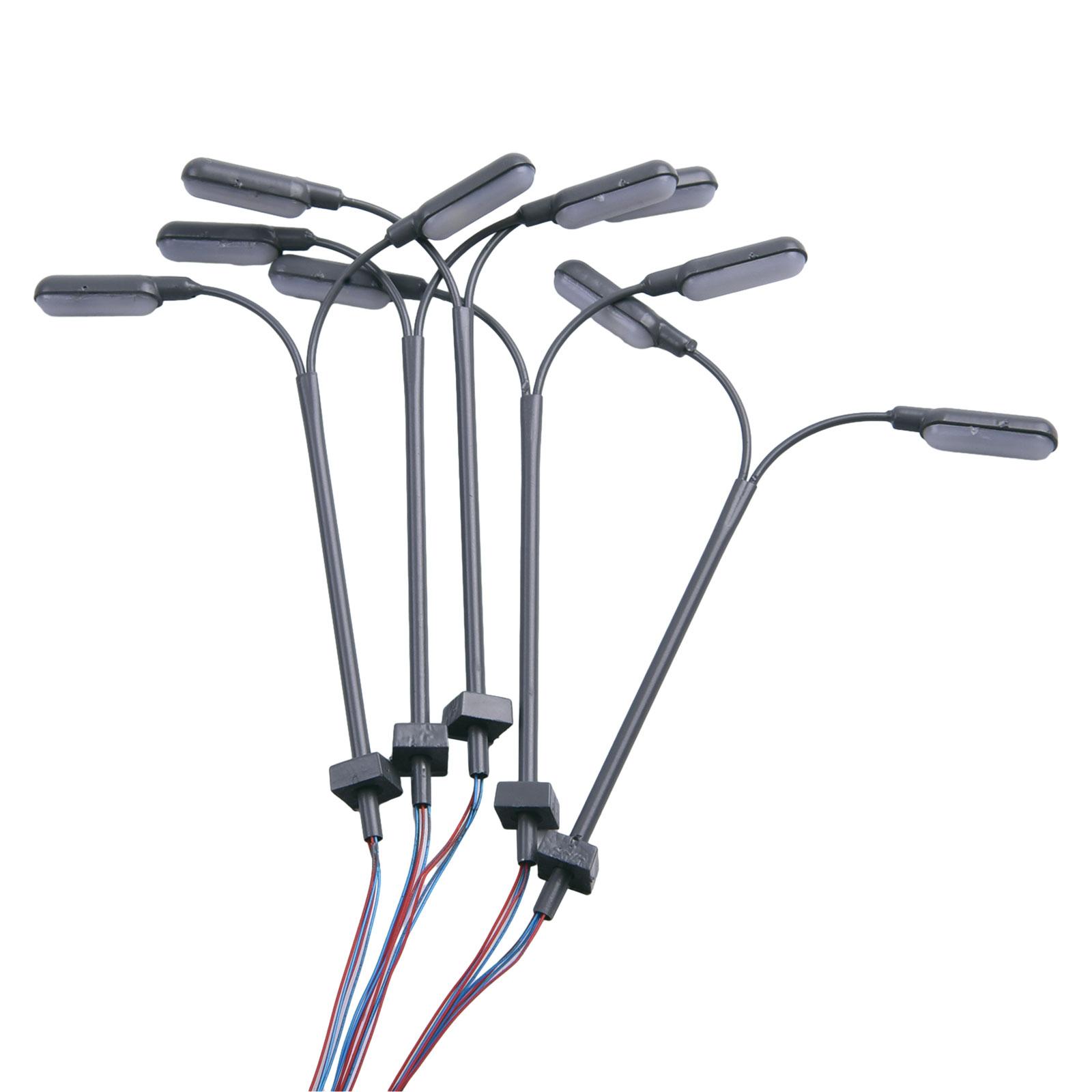 

5Pcs 1:160 N Scale Model LED Street Lamp for Train Layout - 3V Steel Tube Platform Lights with Resistors for 12-16V Connection China Mainland