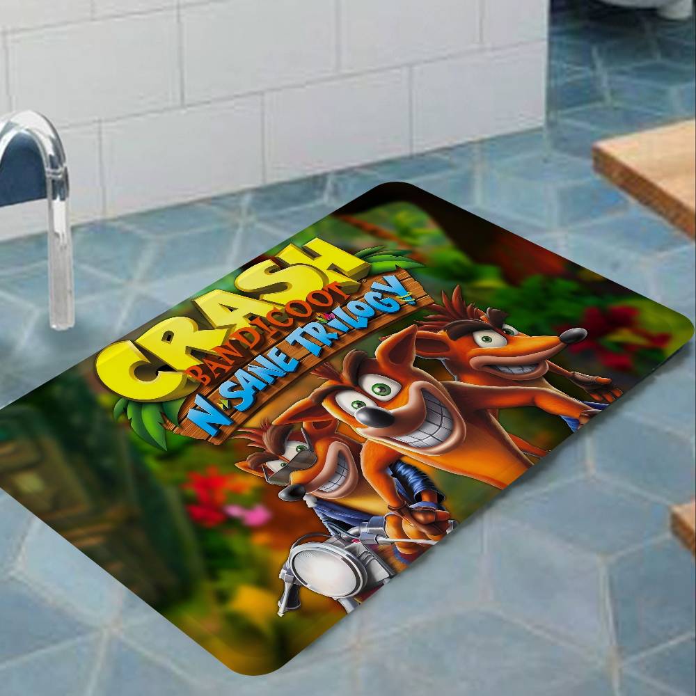 Video Game C-Crash B-Bandicoot Hallway Carpet Non-Slip Laundry Room Mat Laundry Decor Balcony Living Room Bedside Area Rugs