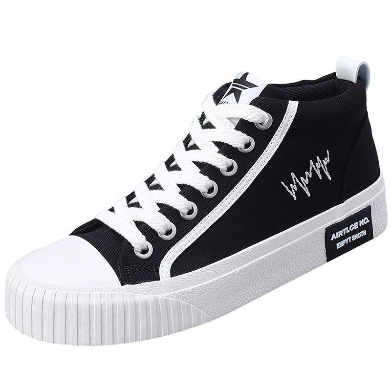 Spring New Mens Shoes for Mens High Top Shallow Mouth Breathable Casual Canvas Shoes Thin Comfortable Breathable Trendy Shoes for Men
