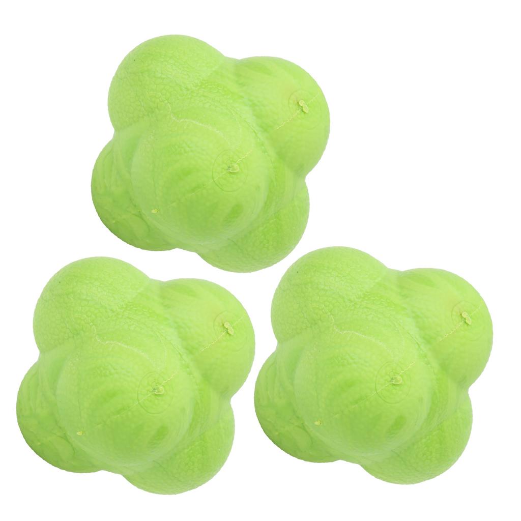 3pcs Hex Bounce Reaction Ball TPR Coordination Reflex Exercise Sports Fitness Training Ball