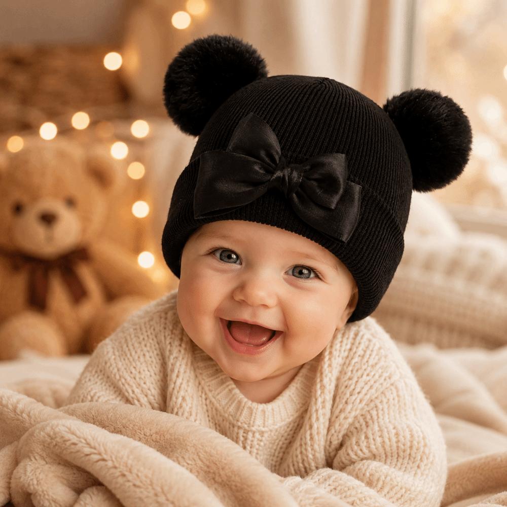 Hip Hop Baby Winter Hats Double Pom-Pom Warm Bonnet Fashion Children Beanie Caps  Outdoor