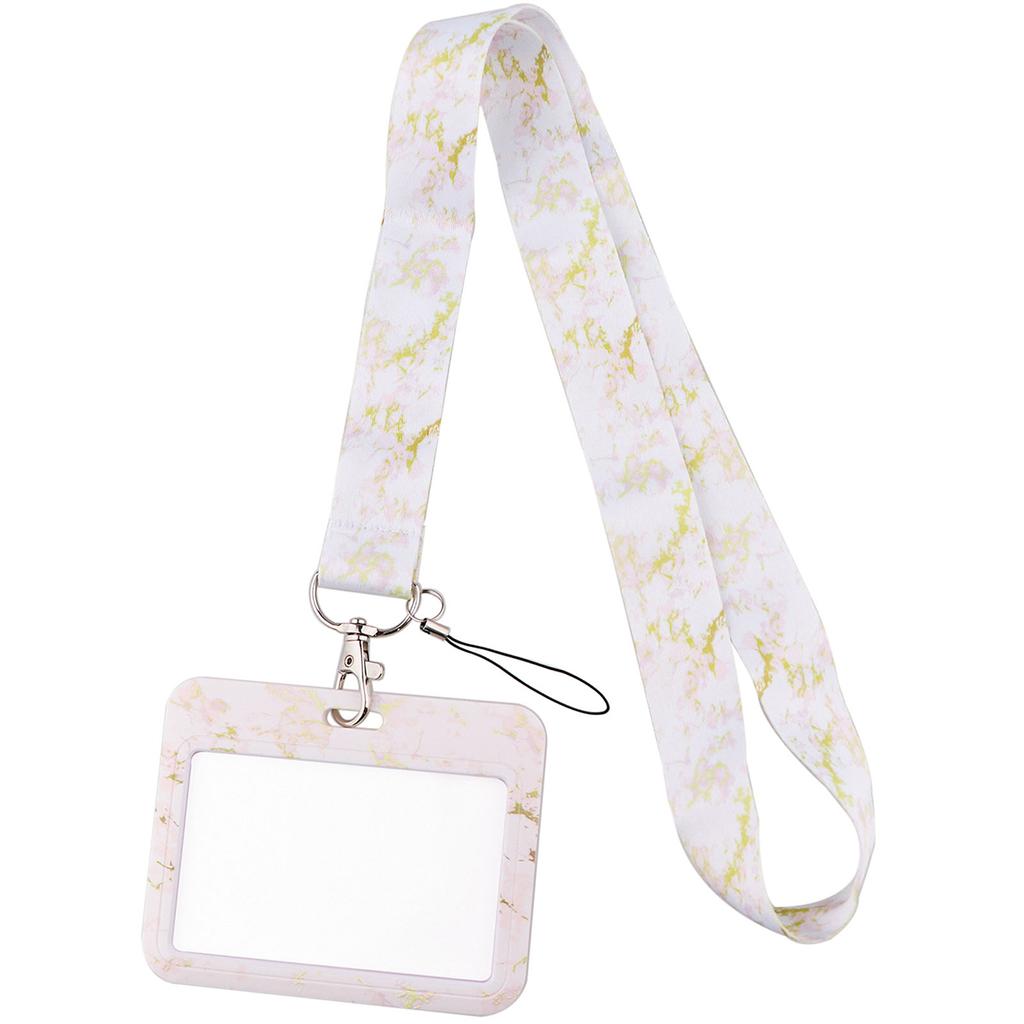 Marble Printing Lanyard For Keychain ID Card Cover Passport Student Cellphone USB Badge Holder Key Ring Neck Straps Accessories