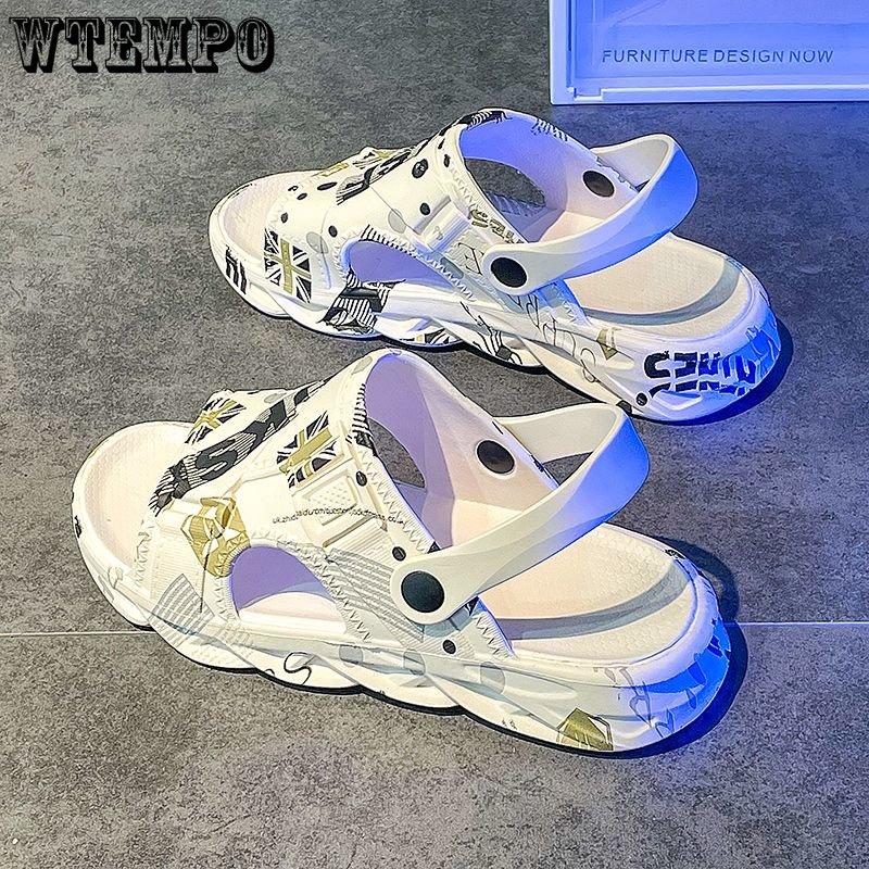 WTEMPO Sandali Estivi da Uomo Fondo Spesso Casual Fondo Morbido Ciabatte Antiscivolo da Interno Scarpe da Trekking alla Moda Scarpe da Spiaggia all'Aperto Mare