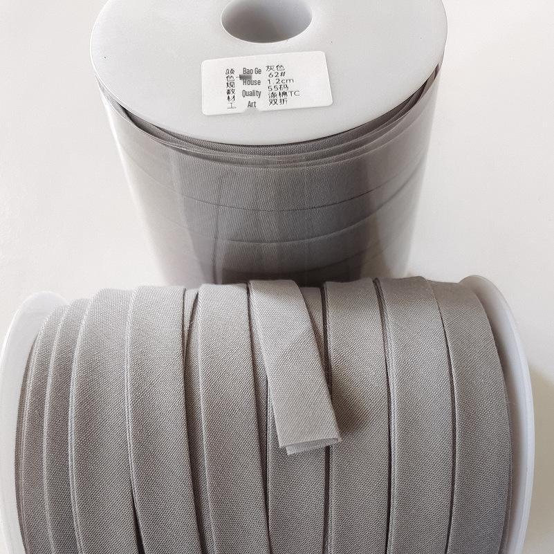 Red Double Fold Bias Binding Tape - No-Iron Polyester Cotton for DIY Cheongsam, 1.2" Width