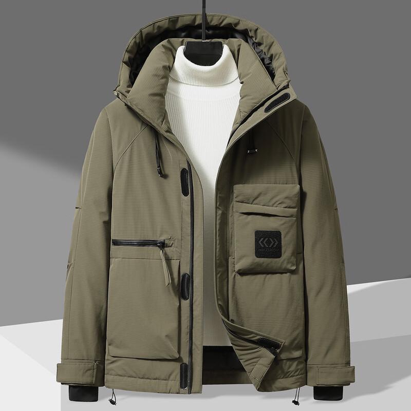 Xue Zhong Fei Men s Casual Utility Hooded Down Jacket 2XL