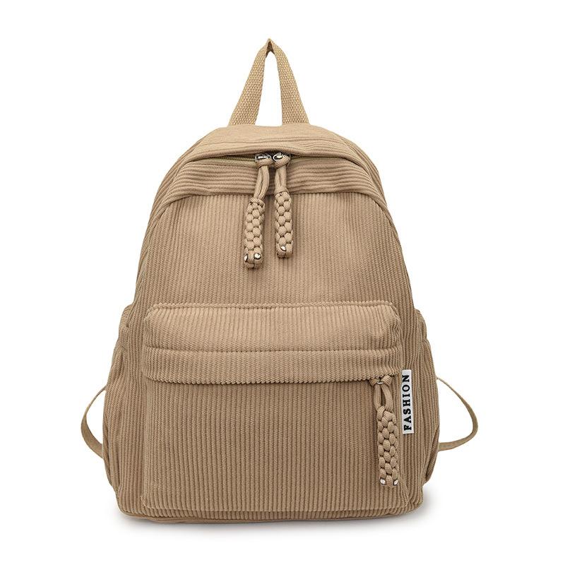 Velvet Backpack Women's Small 2025 New Fashion Corduroy Student Backpack Travel Small Backpack