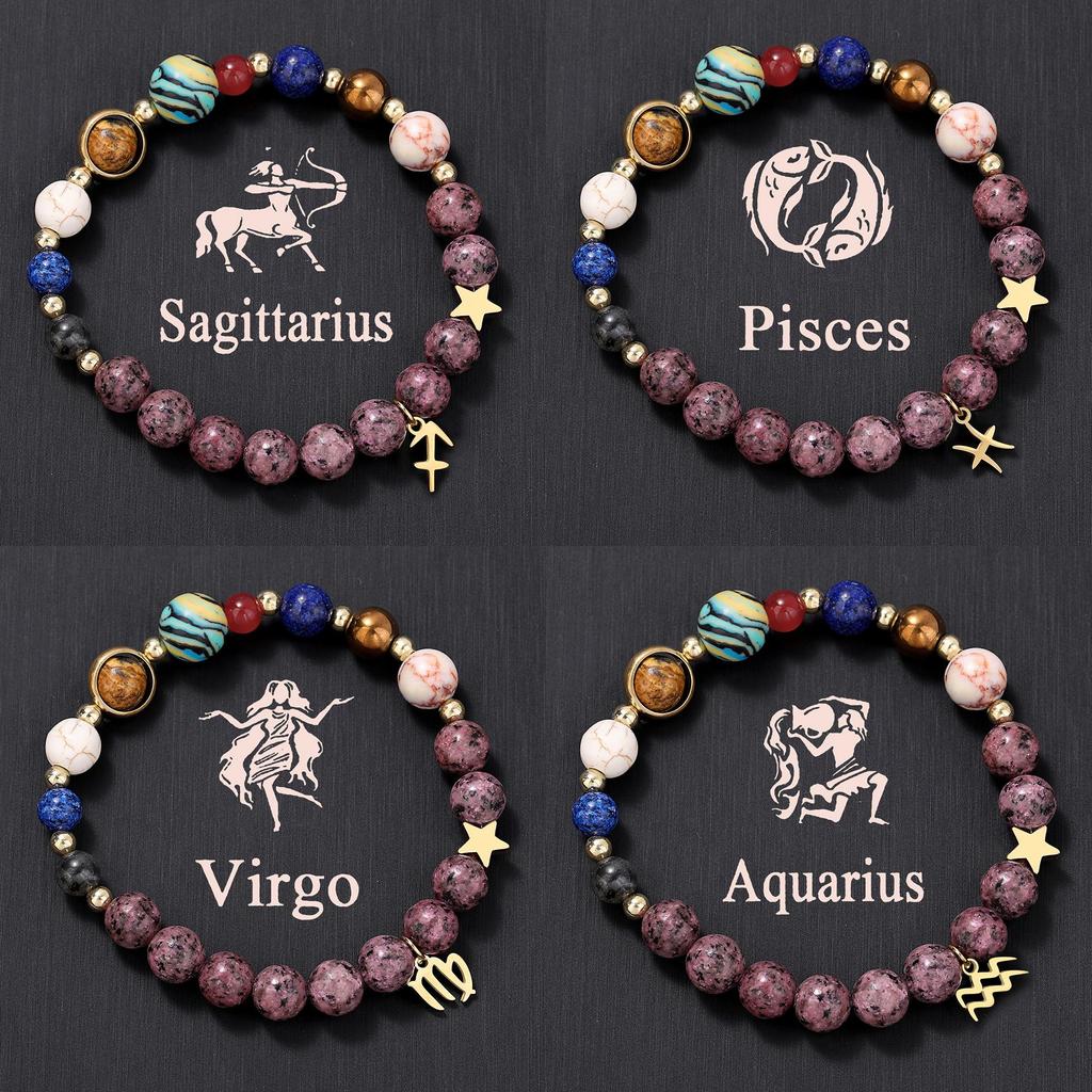 Sternbild Handgefertigt Stein Stahl Anhänger Armband Für Frauen Geschenkidee