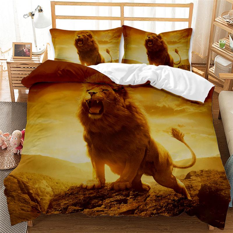 Panda Tiger Bedding Set 3D Printed Animal Duvet Cover Twin Full Queen King Double Uk Supking Sizes Bed Linen Pillowcase