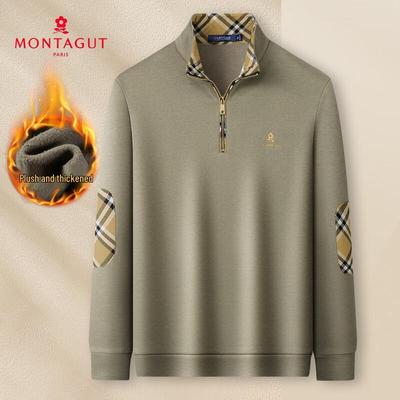 Pánská prošívaná mikina MONTAGUT s plyšovou podšívkou a polovyvýšeným límcem