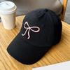 Bow Tie Baseball Cap Female Big Head Baseball Cap American Wide Brim Retro Trend Embroidery Duck Tongue Cap