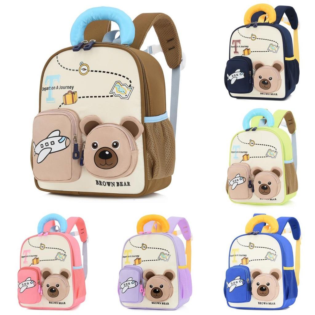 Animal Bear Print Backpack With Lightweight Oxford Fabric Schoolbag Gift Kids