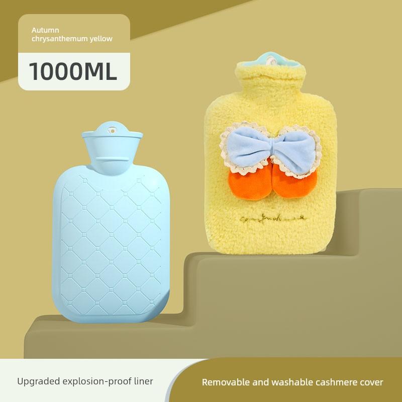Hot Water Bottle, Thickened Explosion-Proof Hand Warmer, Small Hand Warmer Bag, Women's Belly Warmer, Plush Hot Compress Water Bag