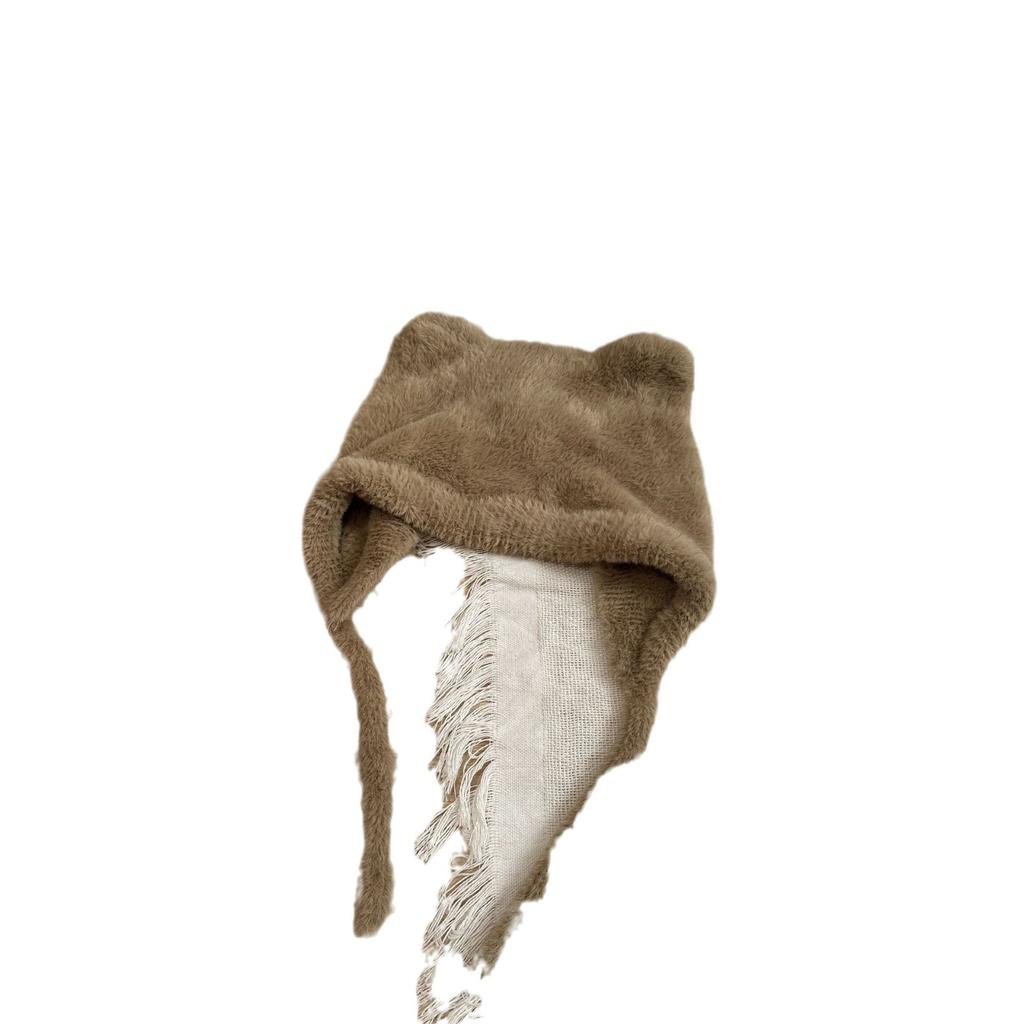 Cute Little Bear Plush Children's Hat Autumn and Winter New Style Woolen Ear Protection Hat Versatile and Cute Children's Woolen Hat
