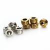 30 Stück Antik-Goldfarbene Crave Große Loch-Abstandshalterperlen 3mm für Europäische Armbänder Halsketten DIY Schmuck Charms Zubehör