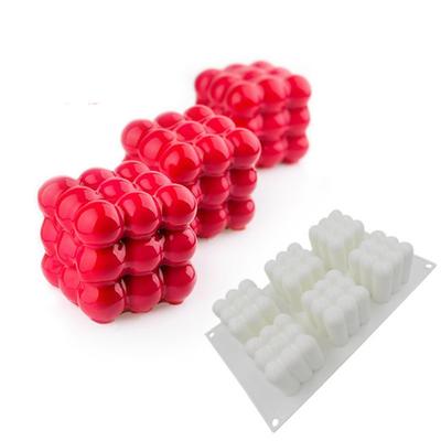 6 Rubik's Cube, Magic Ball, Three-dimensional, Multi-sided Ball, Mousse Mold, Silicone Cake Mold for Dessert Baking