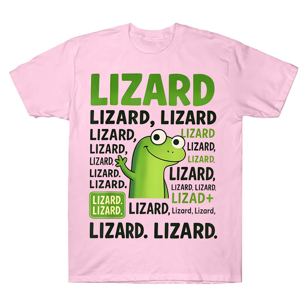 Lizard Meme T Shirts Viral Meme Lizard Cartoon Print Clothing Funny Meme Lizard Cotton Comfortable Tees Trendy Unisex T-shirts
