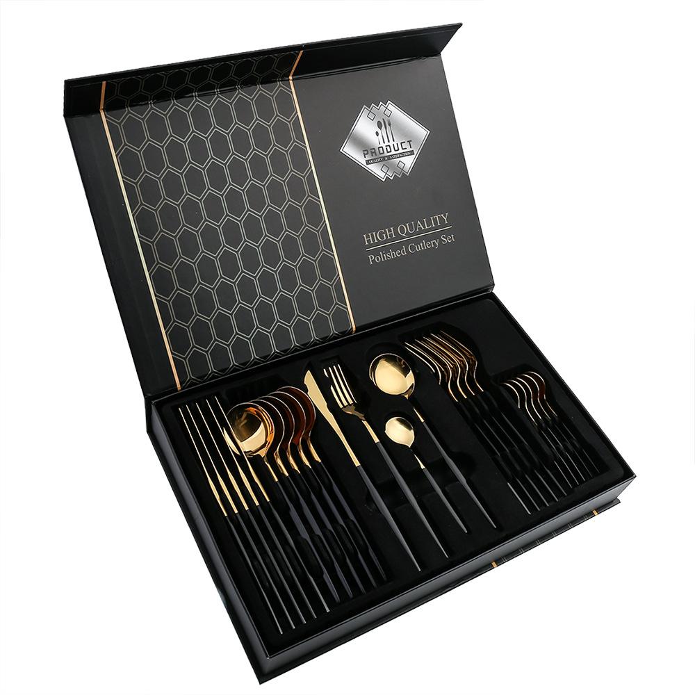 HANYANG 410 Stainless Steel Tableware Family Hotel Supplies Steak Knife, Fork and Spoon Set Western-style Tableware