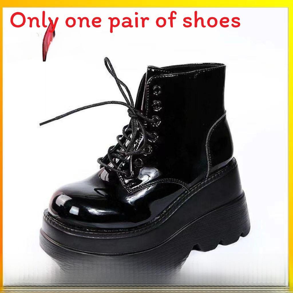 Martin Boots For Women With 20cm Platform Thick Sole Waterproof Heeled Ankle Boots Spring